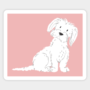 Maltese Dog Illustration Sticker